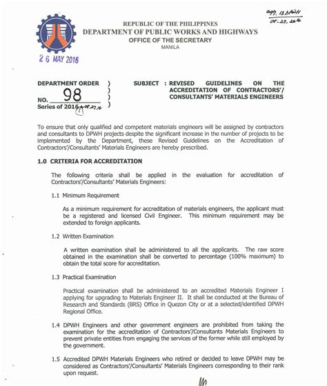 CONTRACTORS’/CONSULTANTS’ MATERIALS ENGINEERS .